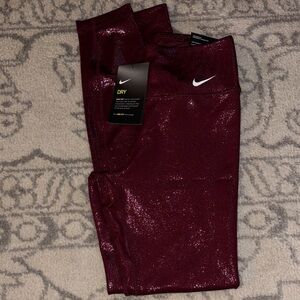 Nike Shimmering Maroon Leggings